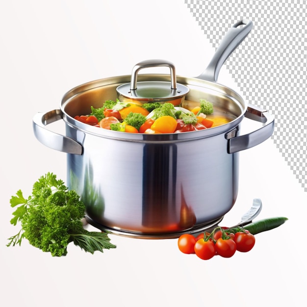 PSD a pot of food on a stove on transparent background