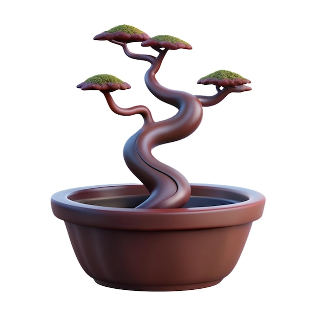 PSD a pot with a bonsai tree on it