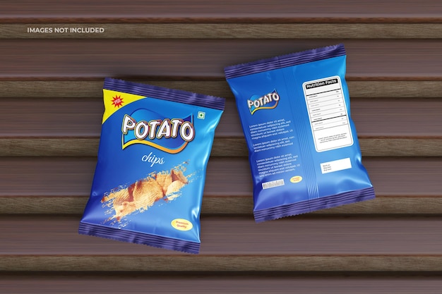 PSD potato chips bag mockup psd