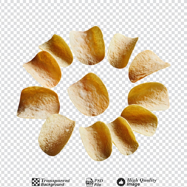 Potato chips isolated on transparent background