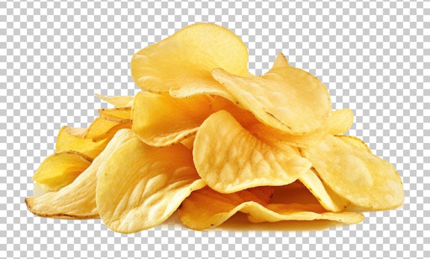 Potato Chips Isolated on Transparent Background