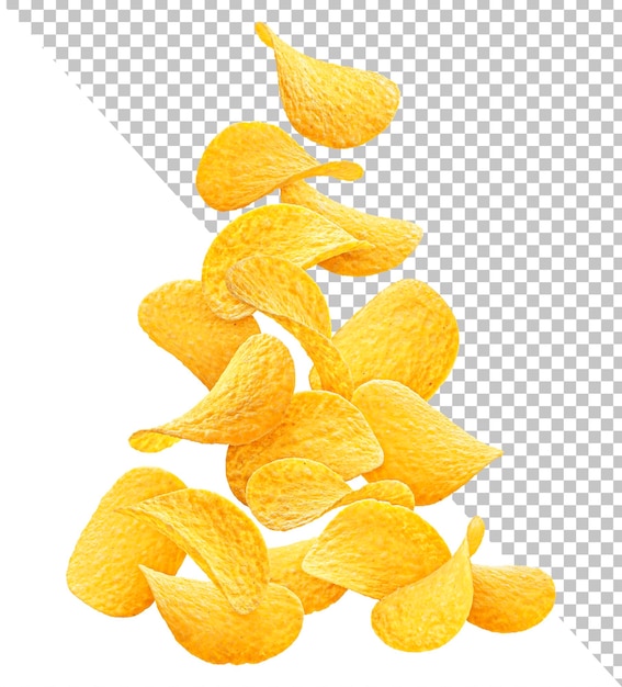 Potato chips isolated on white background