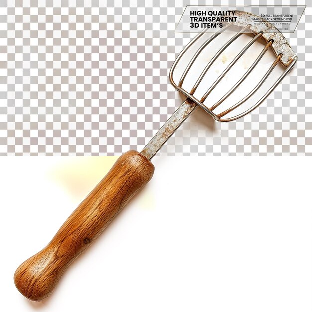 PSD potato masher tool for mashing potatoes on transparent background