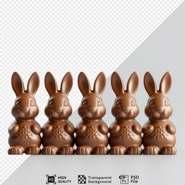 potrait collection set of chocolate easter bunnies png psd images png