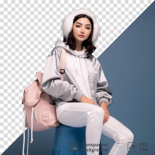 Potrait Girl with Trendy Urban Outfit Display Model Isolated Transparent Backdrop