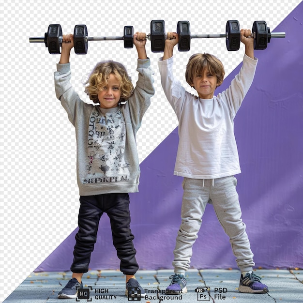 PSD potrait strong sporty boy doing strength workout outdoors in front of a purple wall png psd