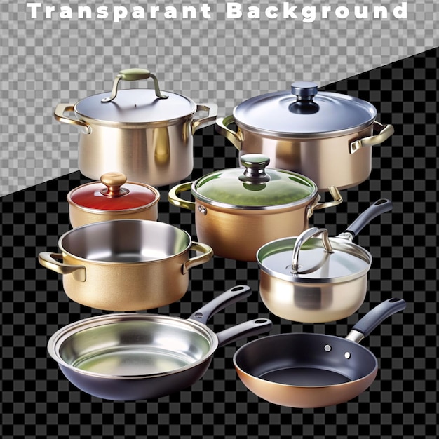 Pots and pans transparent background