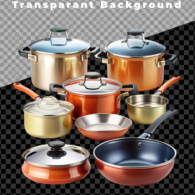 Pots and pans transparent background