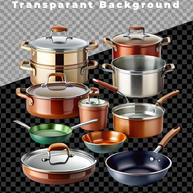 Pots and pans transparent background