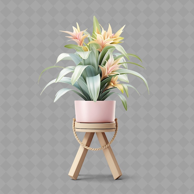 PSD a potted plant with a pink flower on the top