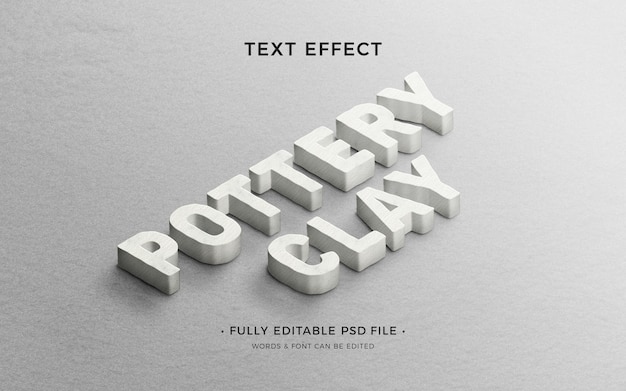 Pottery clay text effect