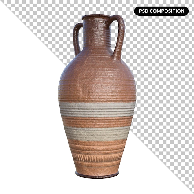 Pottery Vessels Vase isolated 3d