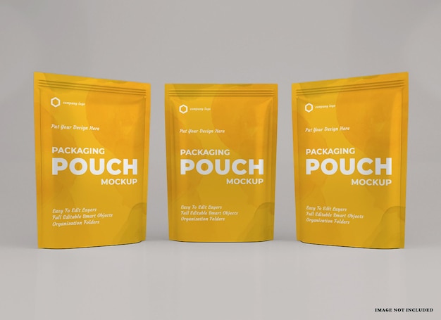 Pouch package mockup design isolated