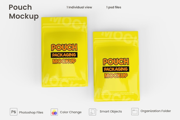 Pouch packaging mockup design