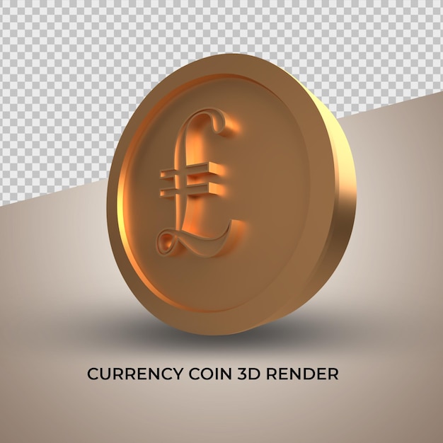 Pound currency symbol gold 3d coin england