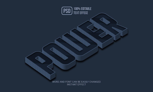 PSD power 3d editable text effect style