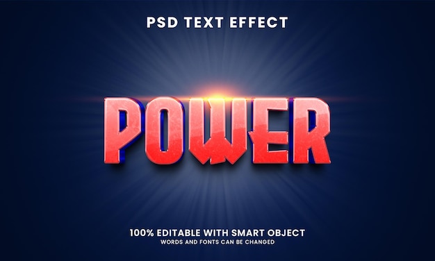 Power 3d editable text effect