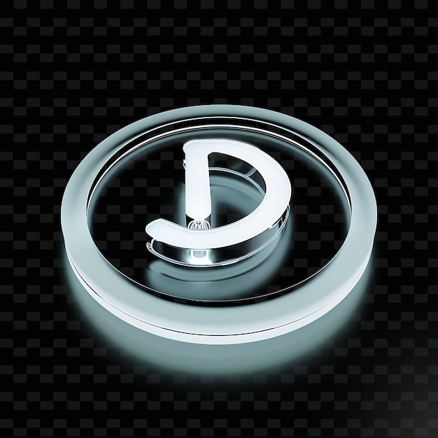 PSD power button 3d icon with a circular shape made with frosted png trendy neon color shape