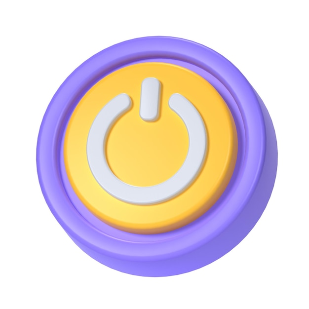 power button 3D Illustration Icon Pack Element