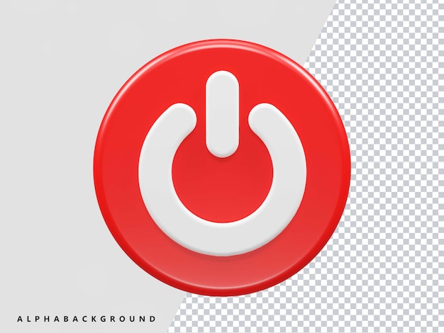 PSD power button icon 3d