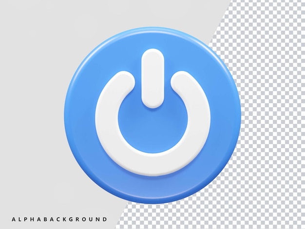 Power button icon 3d