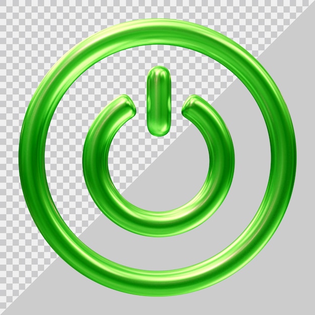 Power button icon with 3d modern style