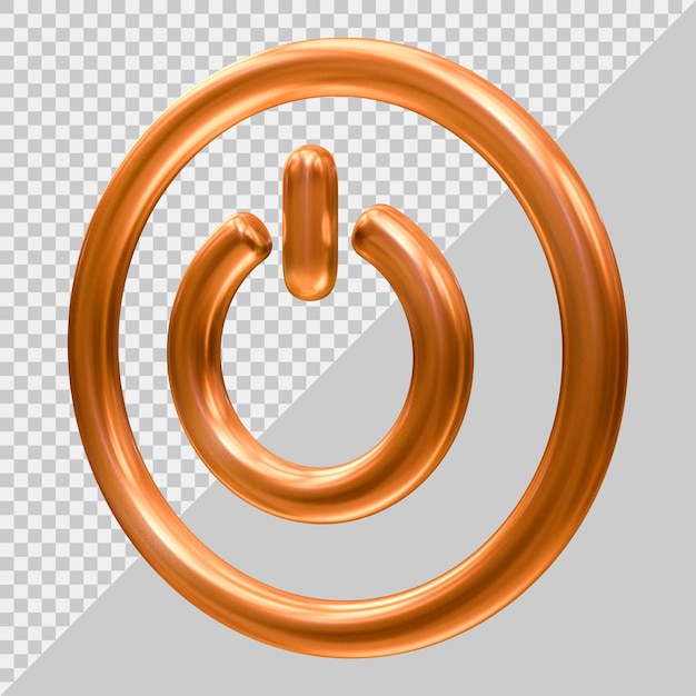 Power button icon with 3d modern style