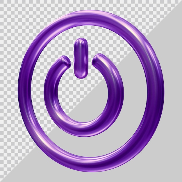 Power button icon with 3d modern style