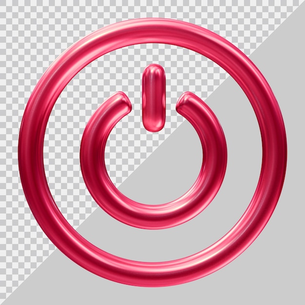 Power button icon with 3d modern style