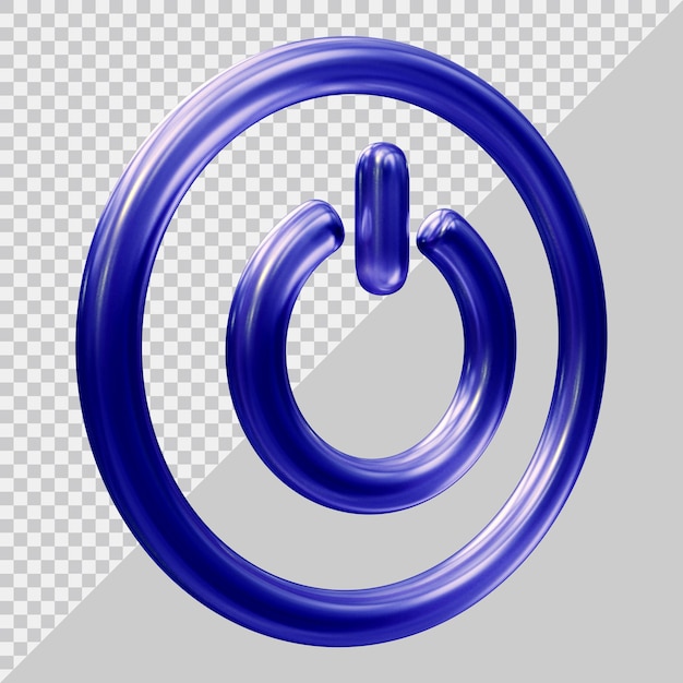 Power button icon with 3d modern style