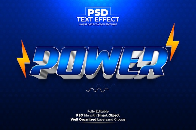 PSD power editable text effect 3d style