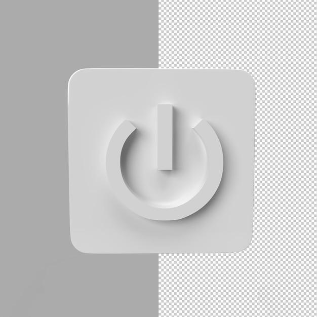 Power icon. 3d render illustration