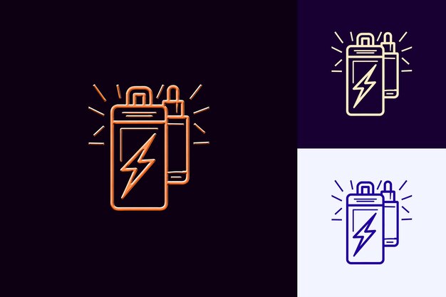 Power Icon With a Power Symbol Outline and an Energy Design Abstract Minimalist Icon Designs