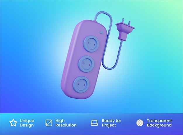 Power Strip icon 3d illustration isolated