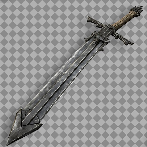 PSD powerful greatsword of ebony with a blade that is both massi png game asset on clean background