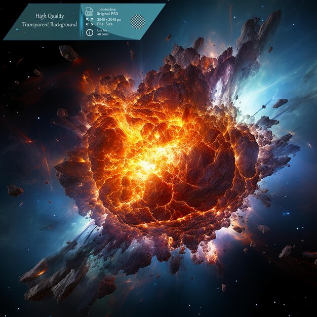 PSD a powerful and luminous explosion that occurs at the end of a stars lifeon transparent background