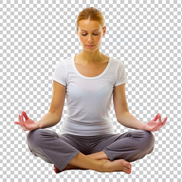 PSD practice meditation on transparent background