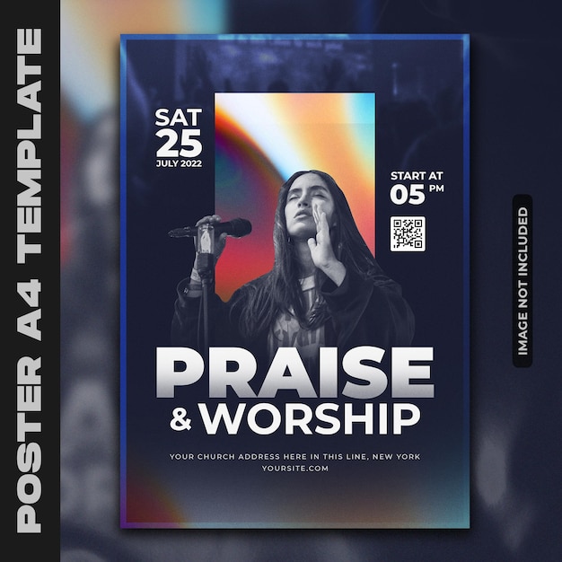 Praise and worship flyer template design