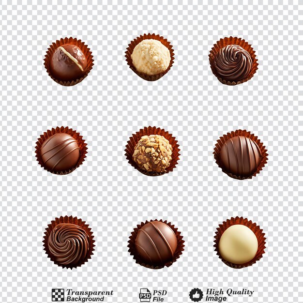 PSD praline isolated on transparent background