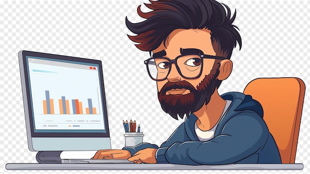 Predictive analytics developer illustration isolated on transparent background