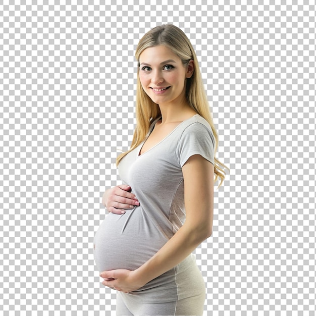 pregnant young woman on transparent background