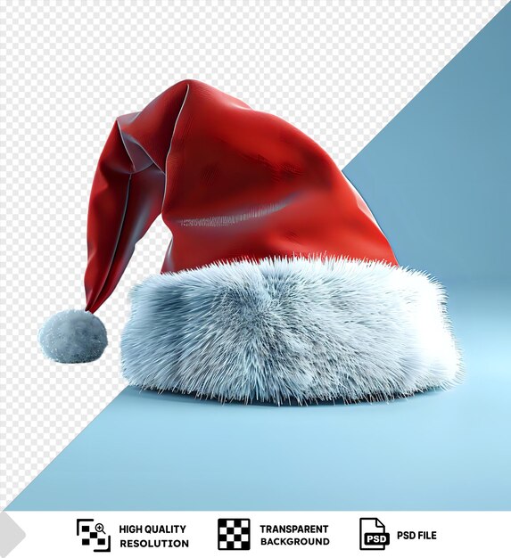 premium of 3d cartoon santa hat png clipart featuring a red hat and a round ball png psd