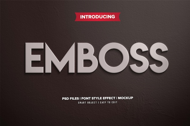 Premium 3d emboss font effect