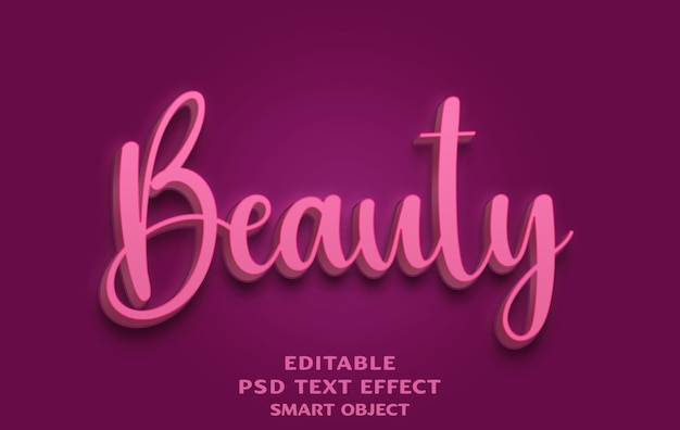 PSD premium beauty psd text effect design 3d