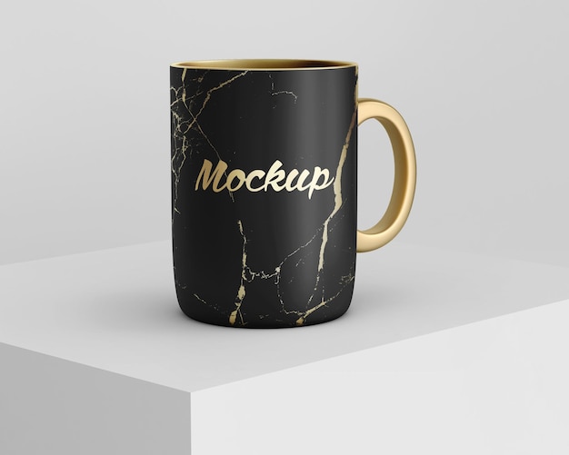 Premium Black and gold Combination Mug Mockup