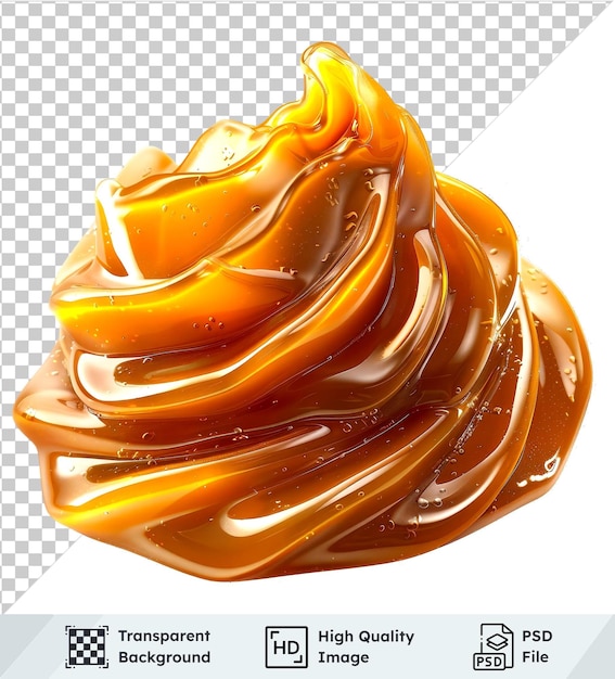 premium of caramel on transparent background in the shape of a wave