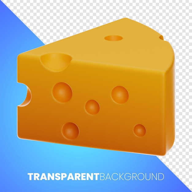 premium cheese food icon 3d rendering on transparent background high resolution PNG