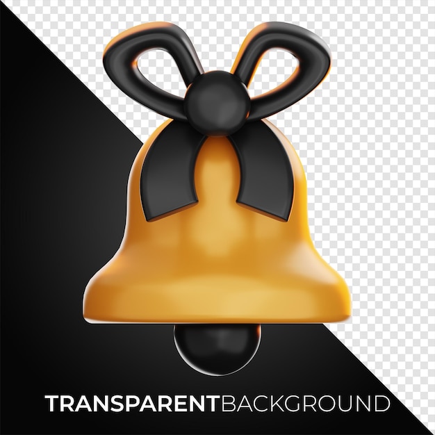 Premium christmas bell icon 3d rendering on isolated background PNG