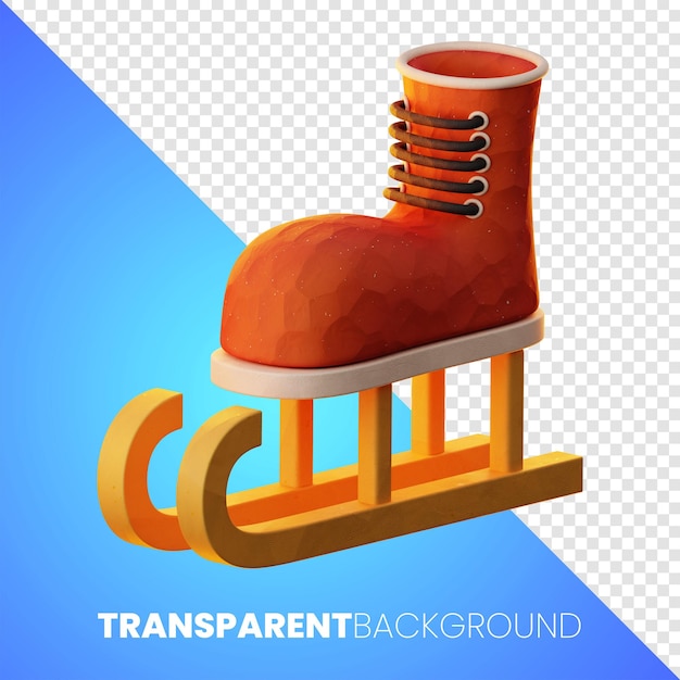 Premium Christmas ice skating icon 3d rendering on isolated background PNG