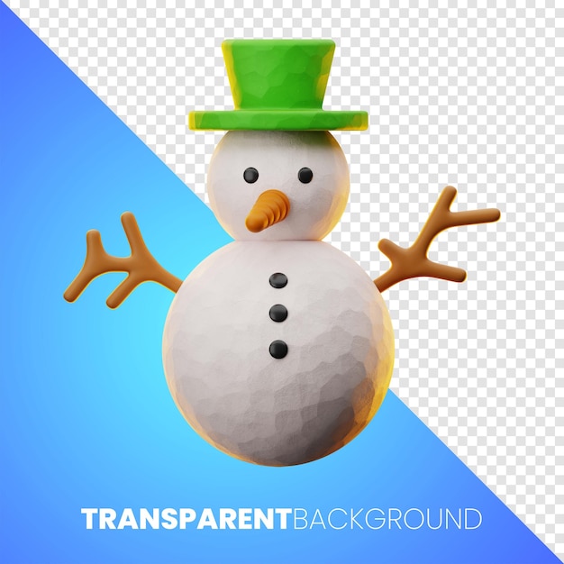 Premium Christmas snowman icon 3d rendering on isolated background PNG